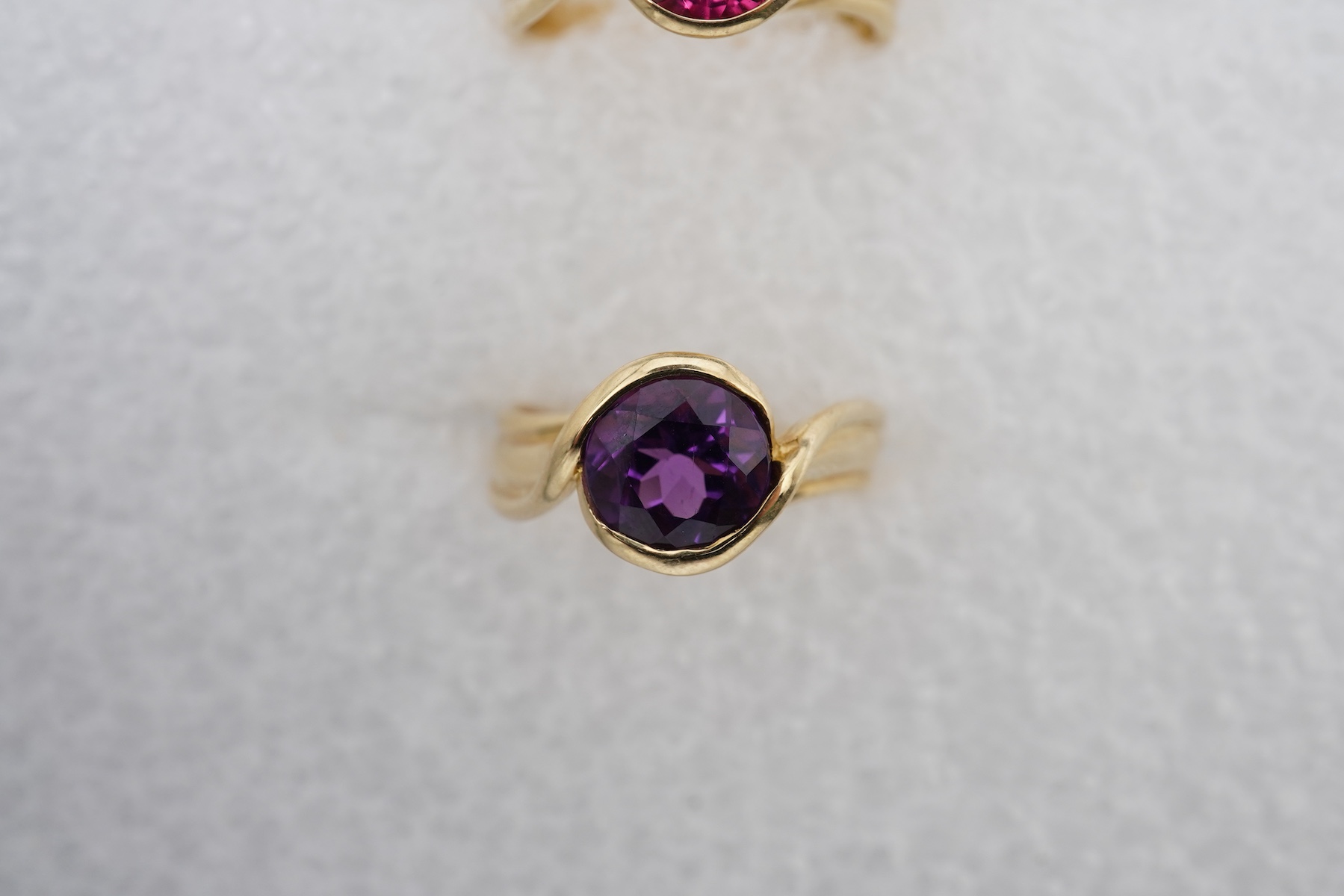 Angela Cummings, two gem-set rings, circa 1988